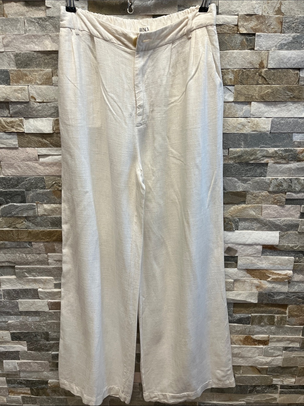 Cream Wide-Leg Women's Jeans